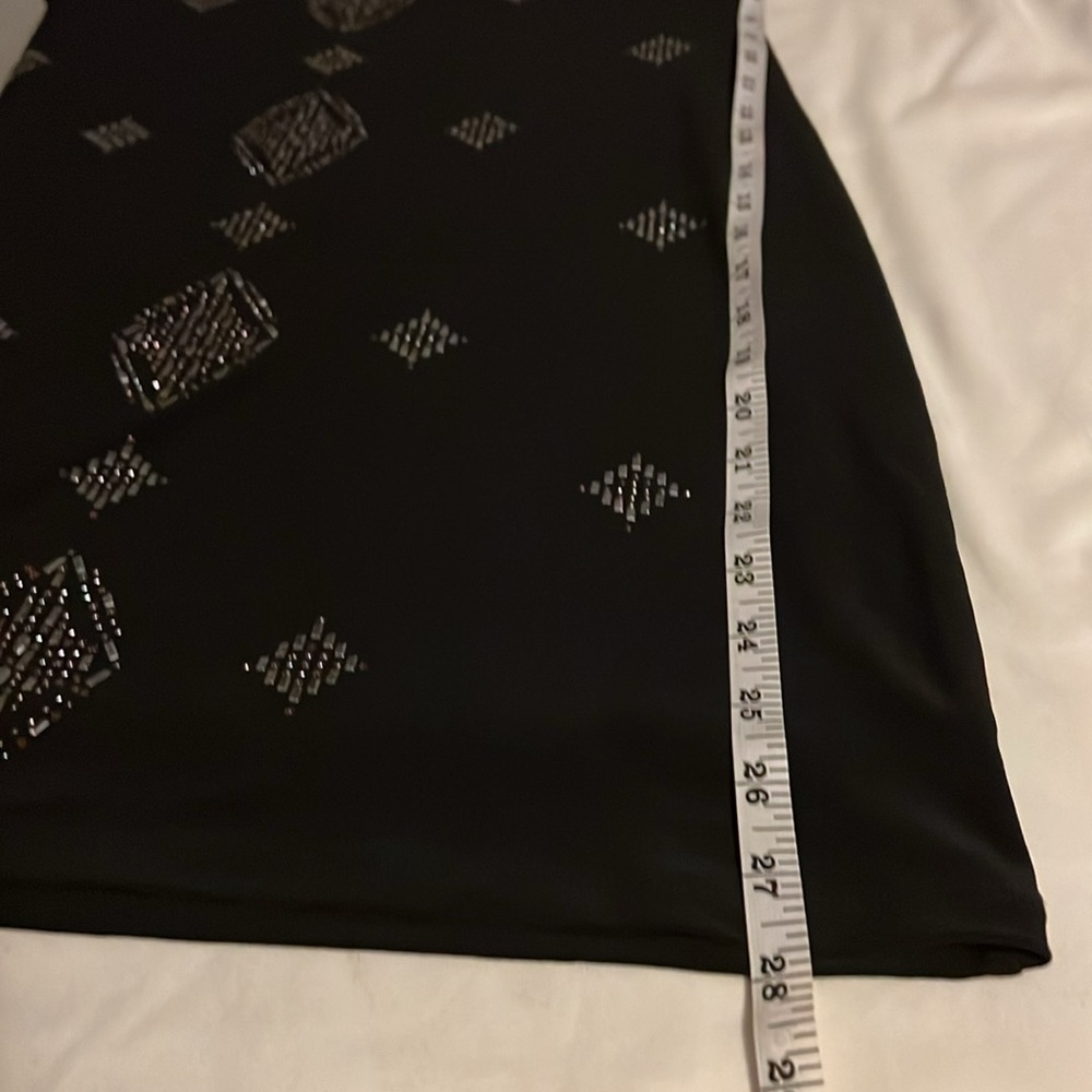 White House Black Market Embellished Black Shift Dress Sequins Sz S EUC Classic - Picture 6 of 9